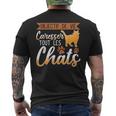 Objectif Deie Caresser Tout Les Chats Chat Humour T-shirt imprimé au dos