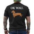 Ok Wau X Dackel Dachshund Dog Lovers Humour Fun T-Shirt mit Rückendruck