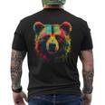 Orso Colorato Foresta Opera D'arte Animale T-shirt da uomo con stampa posteriore