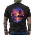 Ozean Sonnenuntergang Tropische Palmen Strand Und Ozean T-Shirt mit Rückendruck