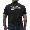 Palestine Baseballintage Retro Fuentes Camiseta Hombre Estampado Espalda