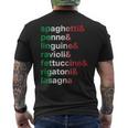 Pasta Italian Food Foodie Chef Lista Di Pastas T-shirt da uomo con stampa posteriore