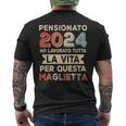 Pensione 2024 Regalo Uomo Divertente Pensionato 2024 T-shirt da uomo con stampa posteriore