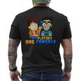 Perfect Gaming Tpoc Two Players One Console Game Lover T-shirt da uomo con stampa posteriore