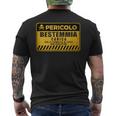 Pericolo Bestemmia Carica Non Parlatemi Scherzo Divertente T-shirt da uomo con stampa posteriore