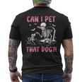 Can I Pet That Dog Skeleton Dog Lover Halloween Men's T-shirt Back Print