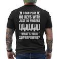 Pianoforte Piano Jazz Keyboard Compositore Pianoforte T-shirt da uomo con stampa posteriore