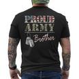 Proud Army Brother American Flag Veteran Military Men's T-shirt Back Print