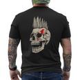 Punk Rock Skull Con Mohawk Style Punk's Not Dead T-shirt da uomo con stampa posteriore