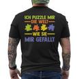 Puzzlefan Puzzler Puzzle Pieces Puzzle T-Shirt mit Rückendruck