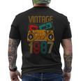 Regalo Per 35° Anniversario Di Compleanno -Intage 1987 T-shirt da uomo con stampa posteriore