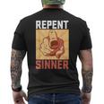 Repent Sinner T-shirt da uomo con stampa posteriore