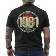 Retro 43 Años Nacido En 1981 Edición Limitada 43 Cumpleaños Camiseta Hombre Estampado Espalda