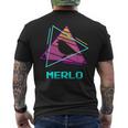 Retro Merlo Merli T-shirt da uomo con stampa posteriore