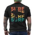 Retrointage Surfing For Surfer And Wave Rider T-Shirt mit Rückendruck