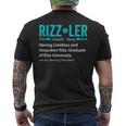 Rizzler Definition Rizz God Meme Rizz King Men's T-shirt Back Print