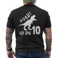 Roar Ich Bin 10 Jahre Alt 10Th Birthday T-Rex Dino T-Shirt mit Rückendruck