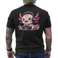 Rosa Axolotl Anime Gamesolotl Axolotl Gamer T-Shirt mit Rückendruck