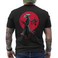 Samurai Tramonto Giapponese Warrior Sword Manga Anime Nippon T-shirt da uomo con stampa posteriore