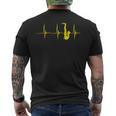 Saxophone De Fréquence Cardiaque Jazz Instrument De Musique T-shirt imprimé au dos