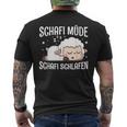 Schafi Müde Schafi Schlafen Schaf Pyjamas Schlaf Saying T-Shirt mit Rückendruck