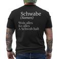 Schwabe Swabish Saying Schwaben Definition T-Shirt mit Rückendruck