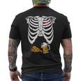 Skeleton Pregnancy Pizza Beer Xray Halloween Soon Dad Men's T-shirt Back Print
