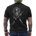 Skeleton Rocker With Guitar Skeleton Playing Guitar Men's T-shirt Back Print