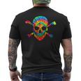 Skull Crossbones Skeleton Colorful Graphic Tie Dye Men's T-shirt Back Print