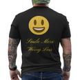 Smile More Worry Less Trendy Graphics Manica Corta T-shirt da uomo con stampa posteriore