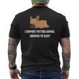 Sostengo Mettere Gli Abusatori Di Animali A Dormire Gatto Cane Animale T-shirt da uomo con stampa posteriore
