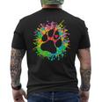 Stampa Della Zampa Con Cuore Animale Amante Degli Animali T-shirt da uomo con stampa posteriore