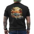 Sunset Cuba Oldtimer Palm Trees Retrointage Summer T-Shirt mit Rückendruck