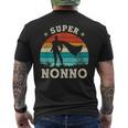 Super Nonno Eroe Festa Del Papà Nipote Supereroe Nonno T-shirt da uomo con stampa posteriore