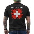 Switzerland Splash Flag Swiss Jersey Sports T-Shirt mit Rückendruck