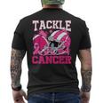 Tackle Breast Cancer Football Pink Breast Cancer Awareness Men's T-shirt Back Print