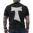 Tau Cross Francescano Croce Di Sant'antonio Cattolico T-shirt da uomo con stampa posteriore
