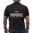 Team Popovic Lifetime Member Popovic Last Name Men's T-shirt Back Print