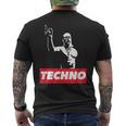 Technoiking Per Party Rave Hard Techno E Festival T-shirt da uomo con stampa posteriore