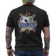 Three Lions England Fußball Team Fan Union Jack Grunge T-Shirt mit Rückendruck