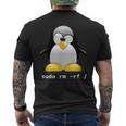 Tux Linux Penguin Sudo Rm -Rf Computer Geek T-shirt da uomo con stampa posteriore