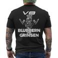 V8 Blubbern Und Grinsen Hubraum T-Shirt mit Rückendruck