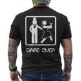 Videogioco Camicia Game Over Wedding Groom Brideersion T-shirt da uomo con stampa posteriore