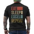 Vintage Retro Eat Sleep Excel Repeat Excel T-Shirt mit Rückendruck