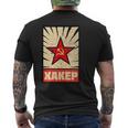 Vintage Russa Hacker Sovietica Cyber Security T-shirt da uomo con stampa posteriore
