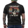 I Do What I Want Border Collieintage Retro T-shirt da uomo con stampa posteriore