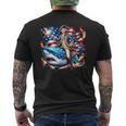 Washington Riding Shark July 4Th American Flag Sharks Men's T-shirt Back Print