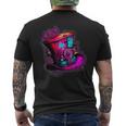 We're All Mad Here Pink Steampunk Alice In Wonderland Hat T-Shirt mit Rückendruck