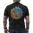 Ying Und Yang Feuer Und Wasser Chinesische Symbole China Fan T-Shirt mit Rückendruck