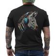 Zebra Casque D'art Musique Animal Motif Zèbre T-shirt imprimé au dos
